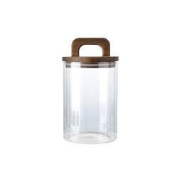 Recipiente de vidrio 800 ml con tapa de madera